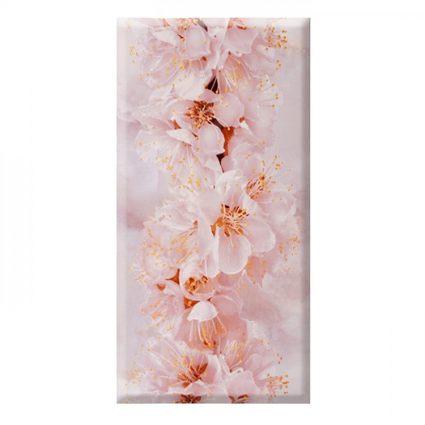 Плочки декор с розови червшови цветове 25х50 - Селена фасет