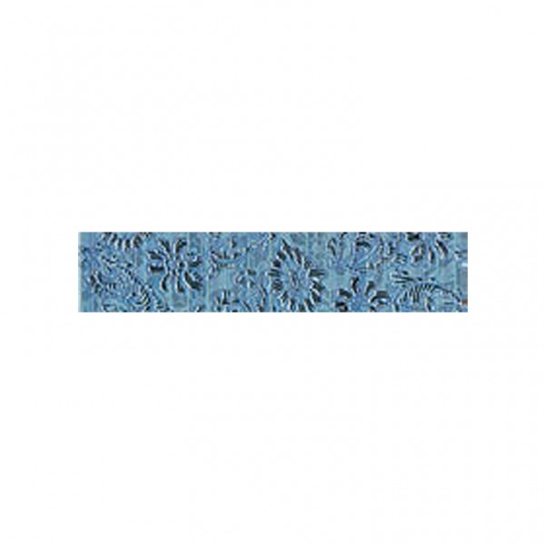 Фризови плочки в син цвят на флорални елементи 5x25/ Vivel Listelo 