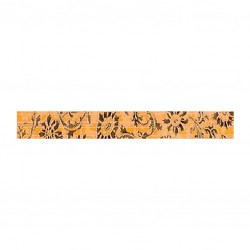 Фризови плочки в оранжев цвят на флорални елементи 5x40/ Vivel Listelo 