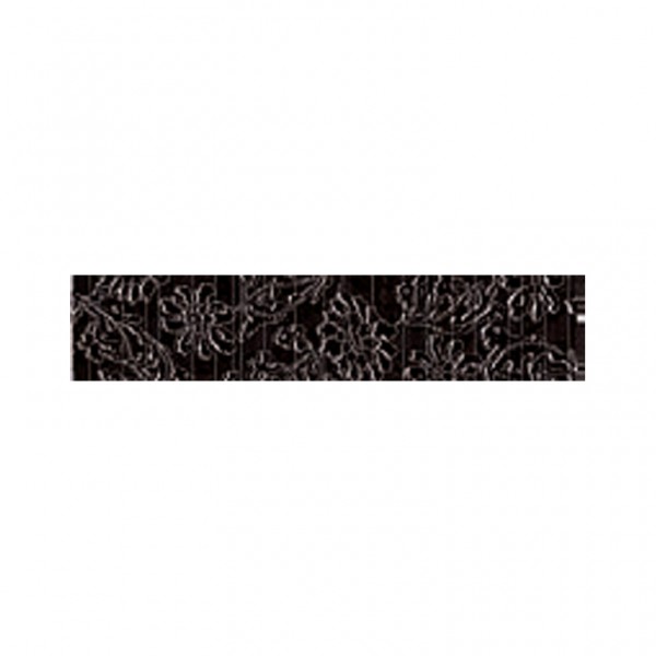 Фризови плочки в черен цвят на флорални елементи 5x25/ Vivel Listelo 