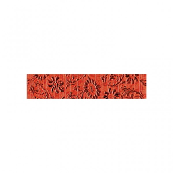Фризови плочки в червен цвят на флорални елементи 5x25/ Vivel Listelo 