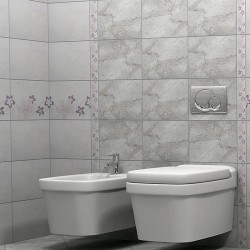 Плочки за баня на бяло-сиви цветове / KAI GROUP