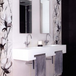 Дизайнерски испански плочки за баня в бял/черен цвят 