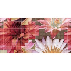 Мозаечни плочки Mosaico Flor 1, 25x50, цвят сметана /  Колекция Decor